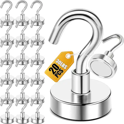 DIYMAG Heavy Duty Magnetic Hooks (20 Pack)