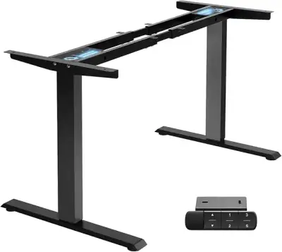 TOPSKY Dual Motor Electric Standing Desk Frame, Height Adjustable Sit Stand Base for Home Office, Fits Table Tops up to 70.8 x 31.5 Inch, 225 lb Capacity (Black, Without Stand)