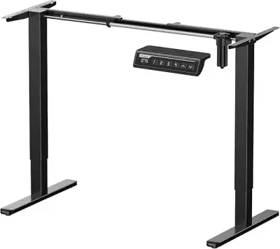 ErGear Electric Stand up Desk Frame,4 Memory Height Settings Height Adjustable Table Legs, Sit Stand Desk Frame Up to 47.2" , Ergonomic Standing Desk Base Workstation, Black Frame Only