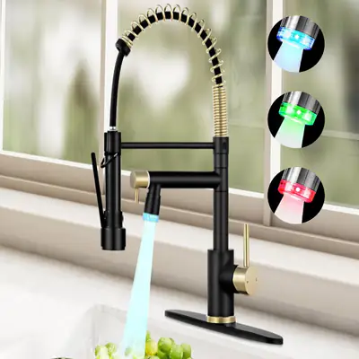 VIDEC Smart LED Kitchen Faucet with Pull-Down Sprayer