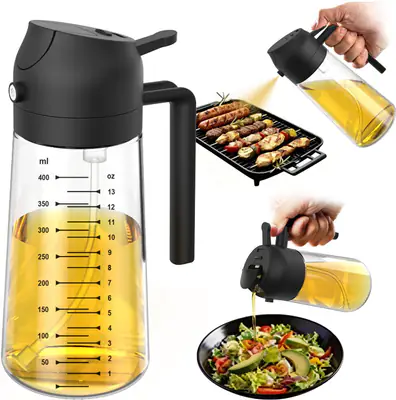 TrendPlain 2-in-1 Glass Olive Oil Sprayer and Dispenser
