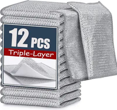 Navona Triple-Layer Steel Wire Dishcloth (12-Pack)