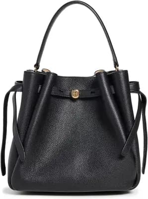 Tory Burch Romy Pebbled Small Bucket Bag